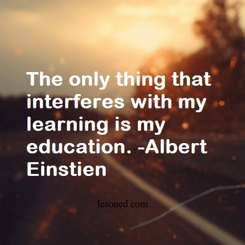 The only thing that interferes with my learning is my education. -Albert Einstien